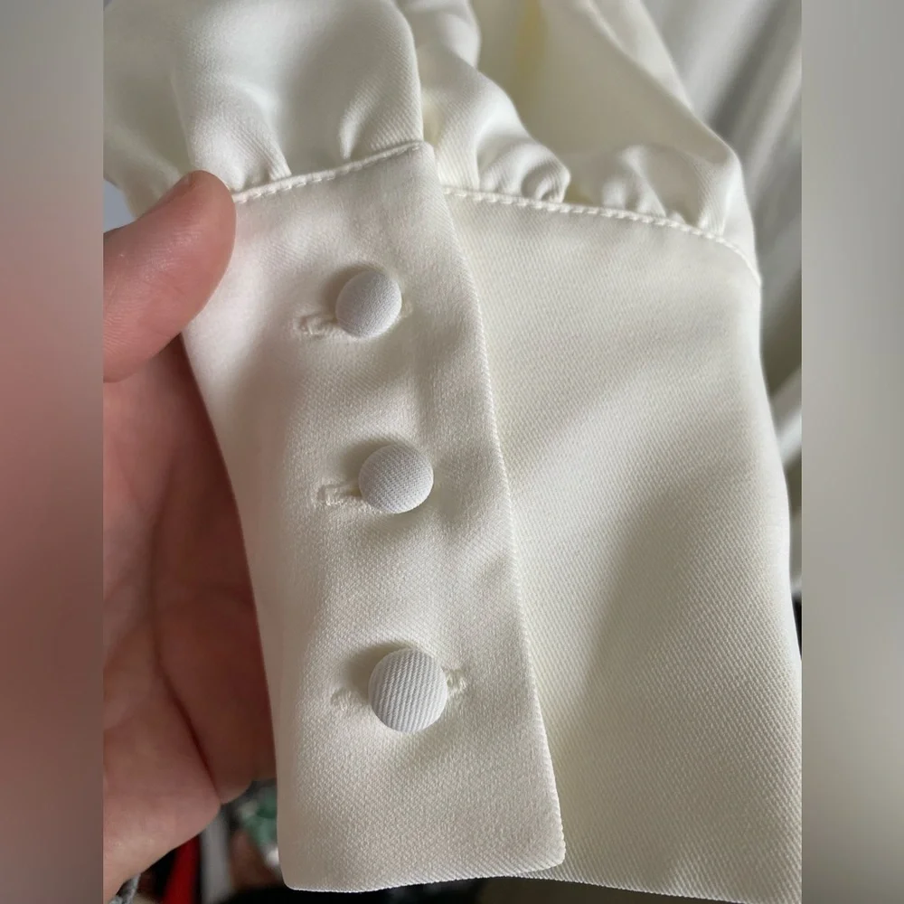 Joe Fresh x Roxy Earle BNWT women’s winter white key hole skater dress size 16 - Picture 7 of 12